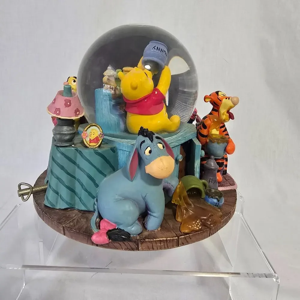 Vintage Disney Winnie the Pooh Honey Pot Eeyore Tigger Piglet Musical Globe